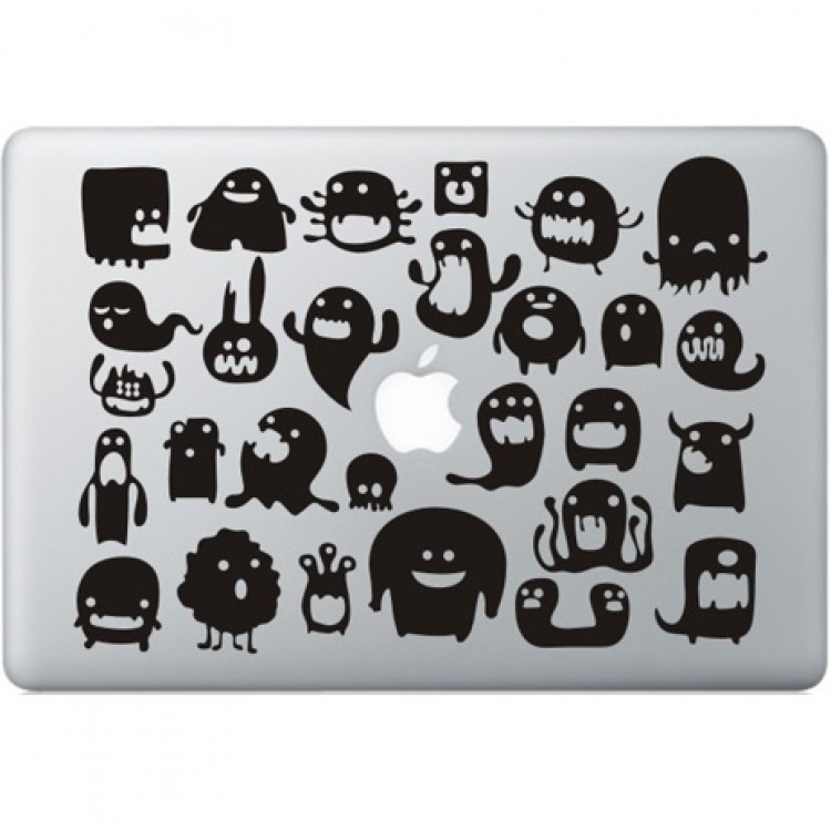 Doodle Monstertjes Macbook sticker 